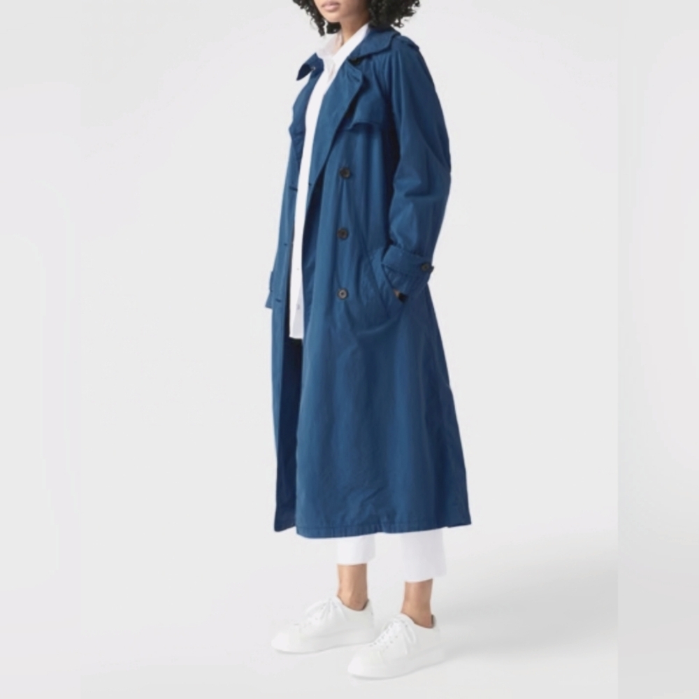London Fog Blue Long Trench Coat